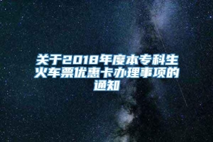 关于2018年度本专科生火车票优惠卡办理事项的通知