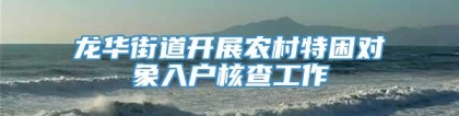 龙华街道开展农村特困对象入户核查工作