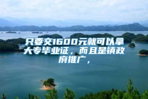 只要交1600元就可以拿大专毕业证，而且是镇政府推广，