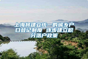 上海将建立统一的城乡户口登记制度 逐步建立积分落户政策