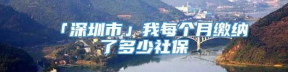 「深圳市」我每个月缴纳了多少社保