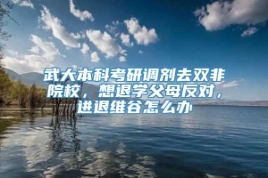 武大本科考研调剂去双非院校，想退学父母反对，进退维谷怎么办