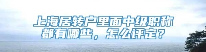 上海居转户里面中级职称都有哪些，怎么评定？