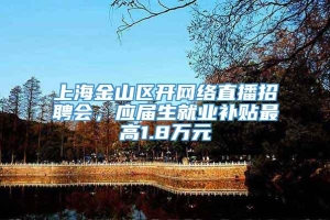 上海金山区开网络直播招聘会，应届生就业补贴最高1.8万元