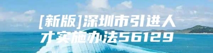 [新版]深圳市引进人才实施办法56129