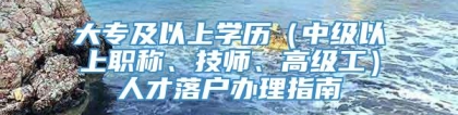 大专及以上学历（中级以上职称、技师、高级工）人才落户办理指南