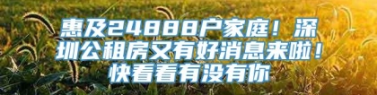 惠及24888户家庭！深圳公租房又有好消息来啦！快看看有没有你