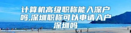 计算机高级职称能入深户吗,深圳职称可以申请入户深圳吗