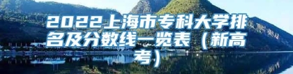 2022上海市专科大学排名及分数线一览表（新高考）