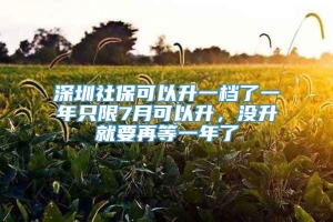 深圳社保可以升一档了一年只限7月可以升，没升就要再等一年了