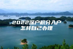 2022深户积分入户怎样自己办理