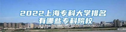 2022上海专科大学排名 有哪些专科院校