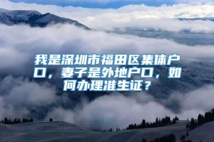 我是深圳市福田区集体户口，妻子是外地户口，如何办理准生证？