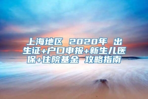 上海地区 2020年 出生证+户口申报+新生儿医保+住院基金 攻略指南