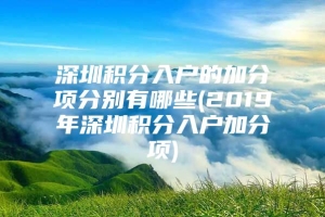 深圳积分入户的加分项分别有哪些(2019年深圳积分入户加分项)