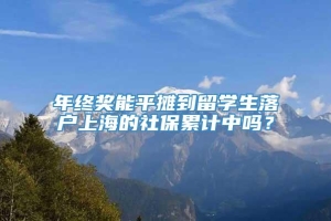 年终奖能平摊到留学生落户上海的社保累计中吗？