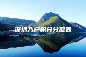 深圳入户积分分值表