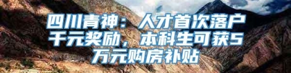 四川青神：人才首次落户千元奖励，本科生可获5万元购房补贴