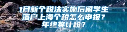 1月新个税法实施后留学生落户上海个税怎么申报？年终奖计税？