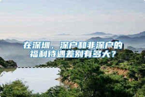 在深圳，深户和非深户的福利待遇差别有多大？