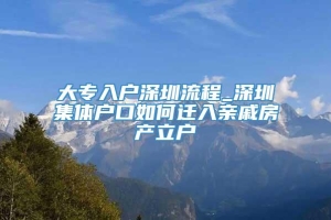 大专入户深圳流程_深圳集体户口如何迁入亲戚房产立户