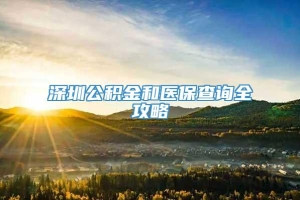 深圳公积金和医保查询全攻略