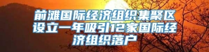 前滩国际经济组织集聚区设立一年吸引12家国际经济组织落户