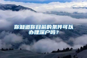 你知道你目前的条件可以办理深户吗？