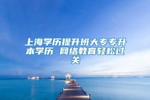 上海学历提升班大专专升本学历 网络教育轻松过关