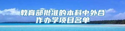 教育部批准的本科中外合作办学项目名单