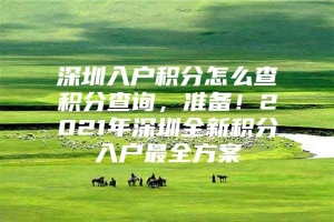 深圳入户积分怎么查积分查询，准备！2021年深圳全新积分入户最全方案