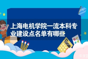 上海电机学院一流本科专业建设点名单有哪些