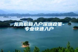 龙岗职称入户深圳政策-专业快速入户