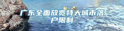 广东全面放宽特大城市落户限制