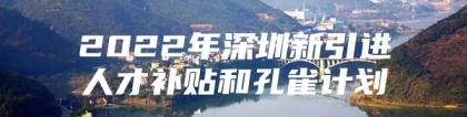 2022年深圳新引进人才补贴和孔雀计划