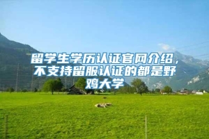 留学生学历认证官网介绍，不支持留服认证的都是野鸡大学