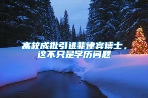 高校成批引进菲律宾博士，这不只是学历问题