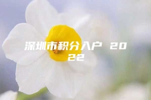 深圳市积分入户 2022