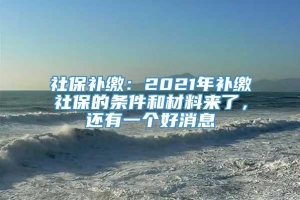 社保补缴：2021年补缴社保的条件和材料来了，还有一个好消息