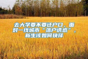 去大学要不要迁户口，面对一线城市“落户诱惑”，新生该如何抉择