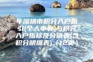 年深圳市积分入户指引(个人申办)与积分入户指标及分值表(含积分明细表)（12页）