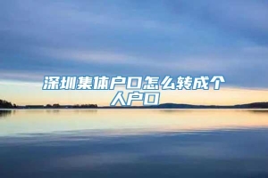 深圳集体户口怎么转成个人户口