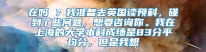 在吗 ？我准备去英国读预科，碰到了些问题，想要咨询你。我在上海的大学本科成绩是83分平均分，但是我想