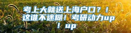 考上大就送上海户口？！这谁不迷糊！考研动力up！up