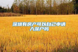 深圳有房产可以自己申请入深户吗