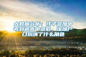 大数据分析：孩子参加中考到被高中录取，深圳户口扮演了什么角色