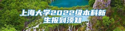 上海大学2022级本科新生报到须知