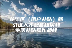 龙华区（落户补贴）新引进人才配套租房和生活补贴操作规程