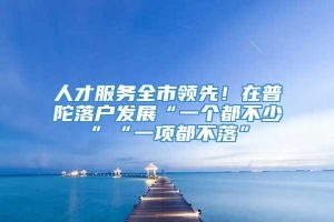 人才服务全市领先！在普陀落户发展“一个都不少”“一项都不落”