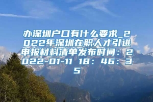 办深圳户口有什么要求_2022年深圳在职人才引进申报材料清单发布时间：2022-01-11 18：46：35